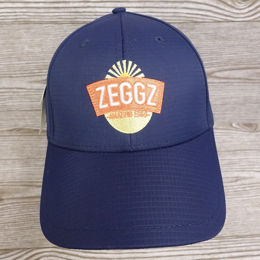 NEW! ZEGGZ‎ AMAZING EGGS LOGO CAP AMERICA BLUE ADJUSTABLE BASEBALL HAT CAP NWT